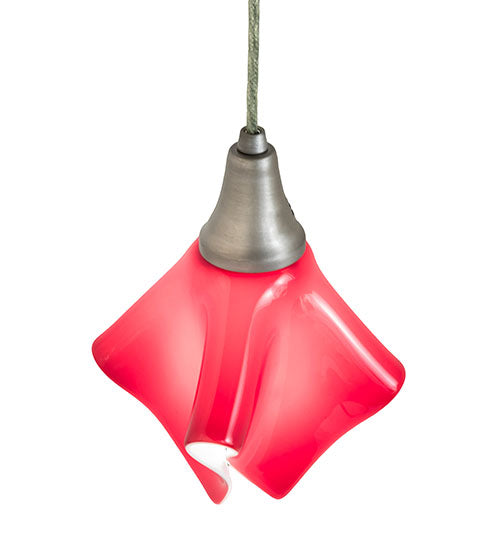 8" Wide Handkerchief Red Mini Pendant