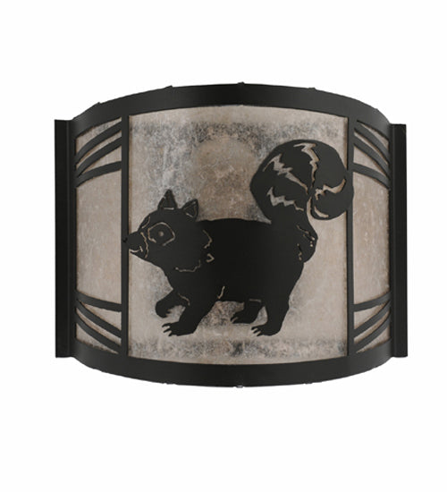 12" Wide Raccoon On The Loose Left Wall Sconce