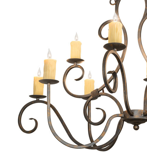 48" Long Clifton 10 Light Oblong Chandelier