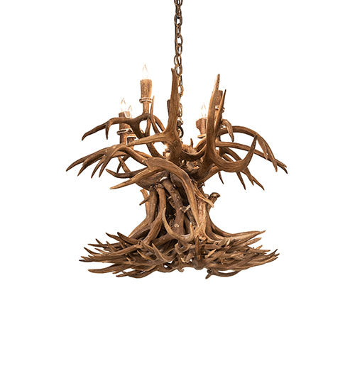 50" Long Antlers 10 Light Oblong Chandelier