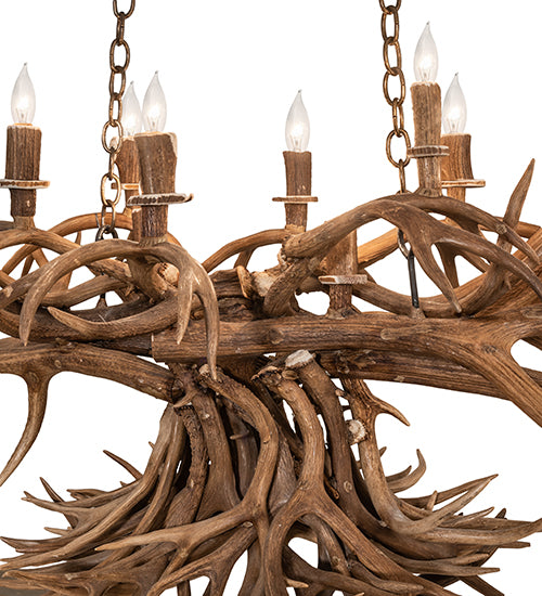 50" Long Antlers 10 Light Oblong Chandelier