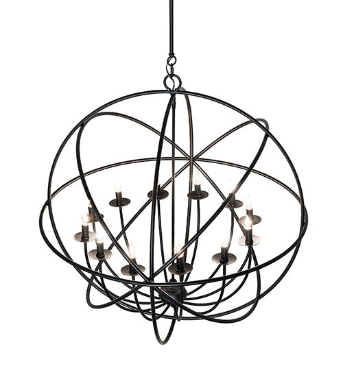 36" Wide Atom Enerjisi 12 Light Chandelier