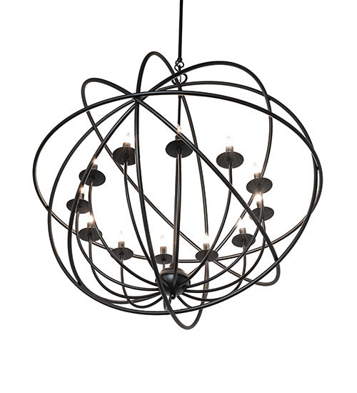 36" Wide Atom Enerjisi 12 Light Chandelier