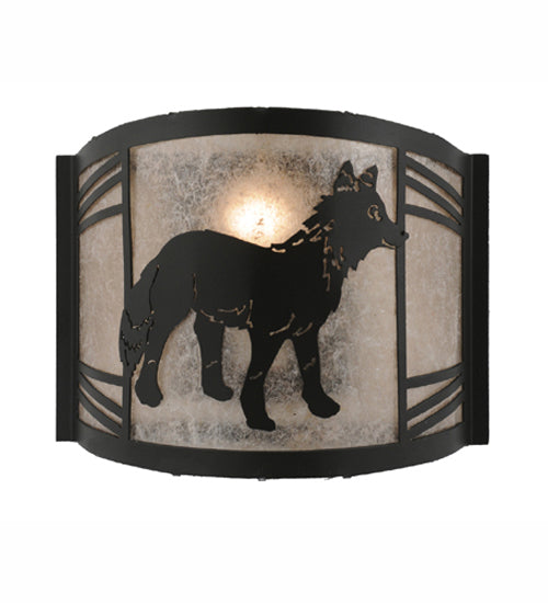 12" Wide Fox On The Loose Right Wall Sconce