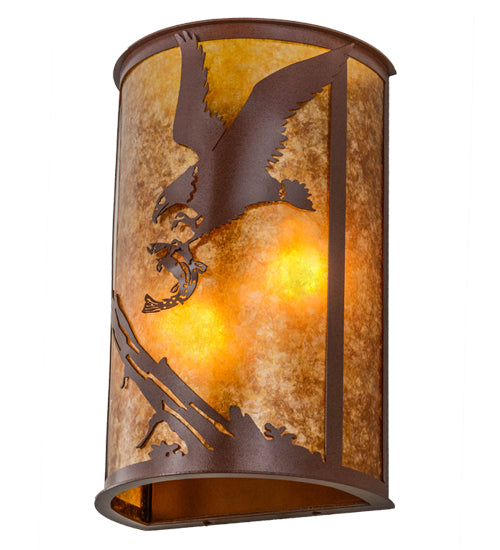 13" Wide Strike Of The Eagle Wall Sconce