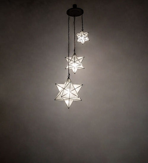 36" Wide Moravian Star 3 Light Cascading Pendant