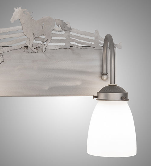 27" Wide Running Horses 3 Light Vanity Light