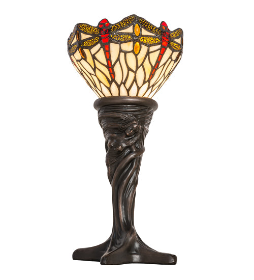 15" High Tiffany Hanginghead Dragonfly Mini Lamp