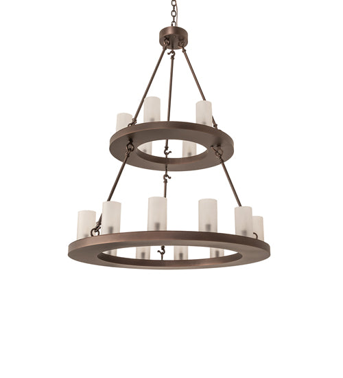 36" Wide Loxley 18 Light Two Tier Chandelier