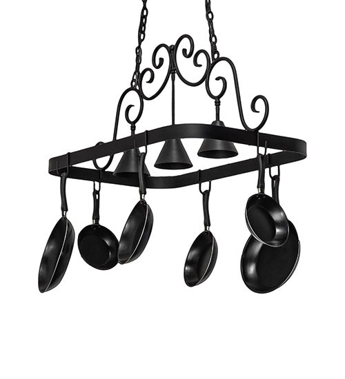 46" Long Elana 3 Light Pot Rack