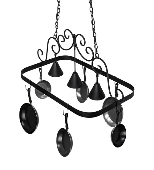 46" Long Elana 3 Light Pot Rack