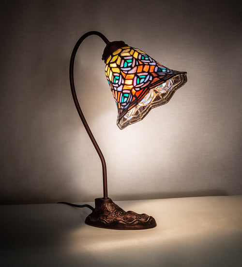 18" High Tiffany Peacock Feather Desk Lamp