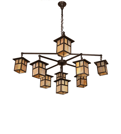 50" Wide Hyde Park "T" Mission 9 Light Chandelier