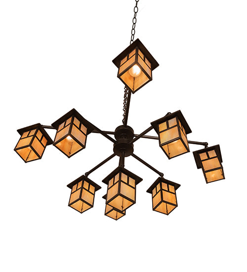 50" Wide Hyde Park "T" Mission 9 Light Chandelier