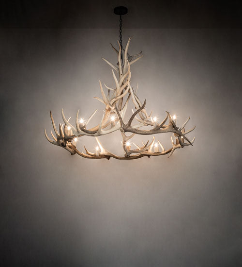 68" Wide Antlers Elk 12 Light Chandelier