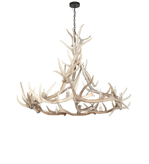 68" Wide Antlers Elk 12 Light Chandelier