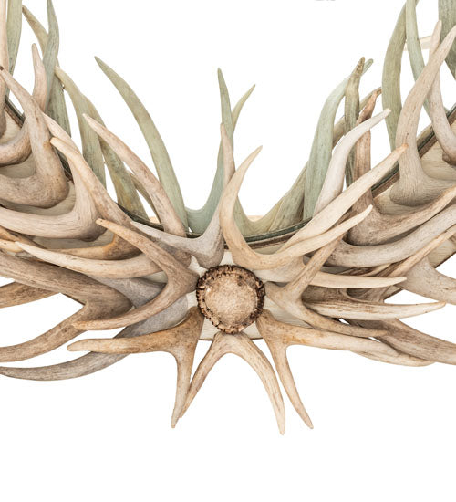 36" Wide X 48" High Antlers Mule Deer Oval Mirror