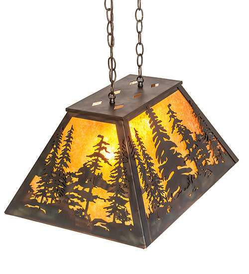 24" Long Tall Pines Oblong Pendant