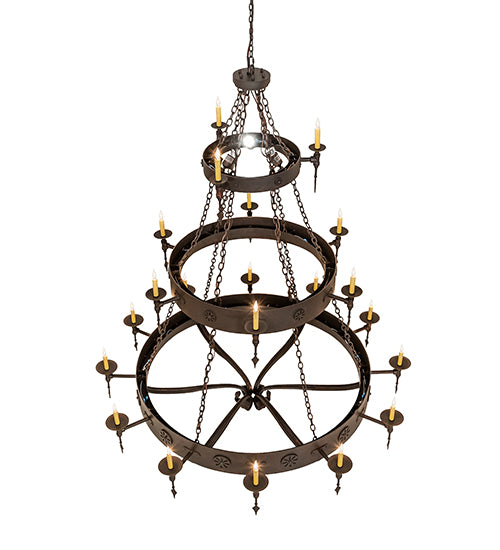 72" Wide Warwick 21 Light Three Tier Chandelier