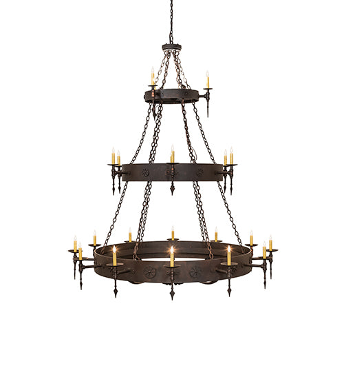 72" Wide Warwick 21 Light Three Tier Chandelier