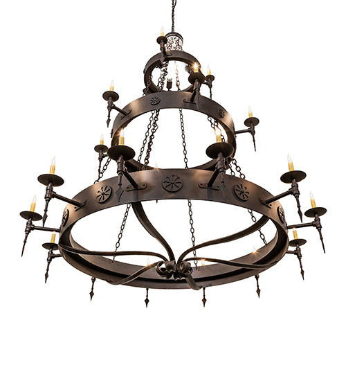 72" Wide Warwick 21 Light Three Tier Chandelier