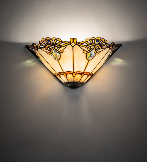 16" Wide Shell With Jewels Wall Sconce