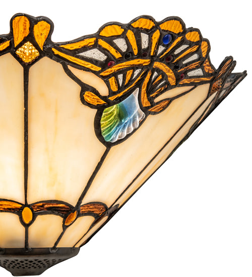 16" Wide Shell With Jewels Wall Sconce