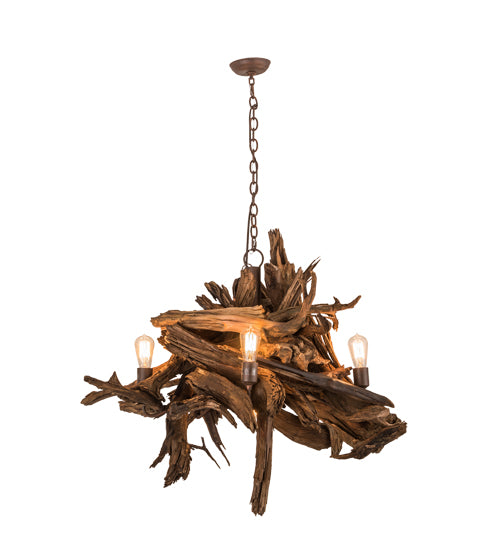 40" Wide Driftwood 6 Light Chandelier