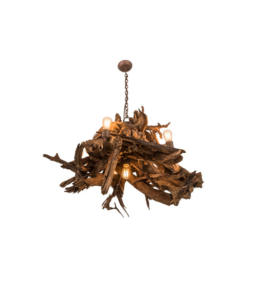 40" Wide Driftwood 6 Light Chandelier