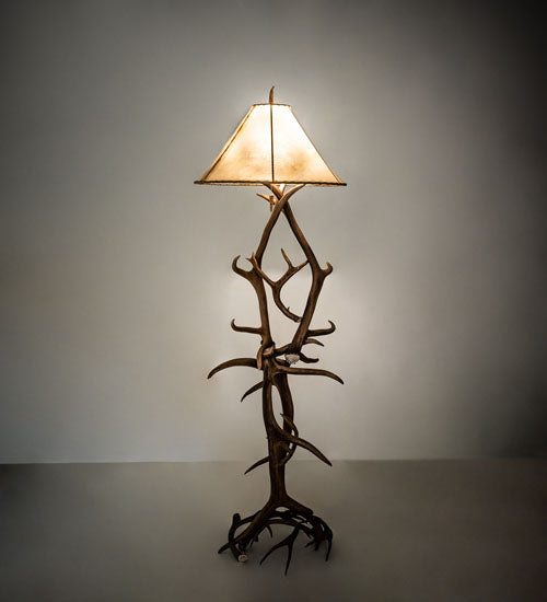 75" High Antlers Elk & Mule Deer Floor Lamp