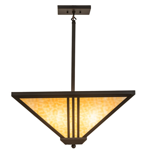 24" Square Tres Lineas Mission Inverted Pendant