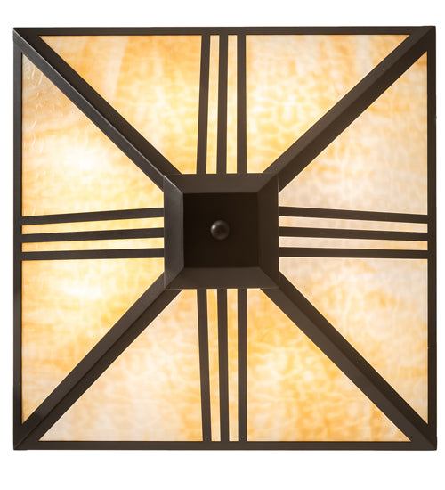 24" Square Tres Lineas Mission Inverted Pendant