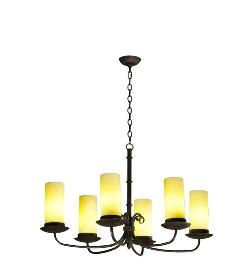 38" Long Atria 6 Light Oblong Chandelier