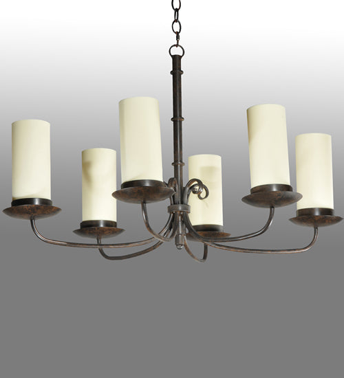 38" Long Atria 6 Light Oblong Chandelier