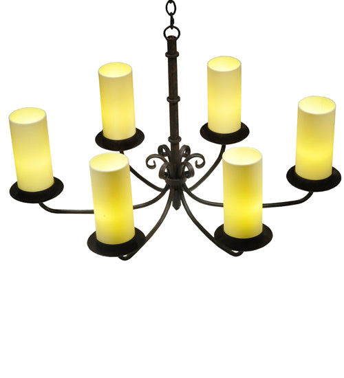 38" Long Atria 6 Light Oblong Chandelier