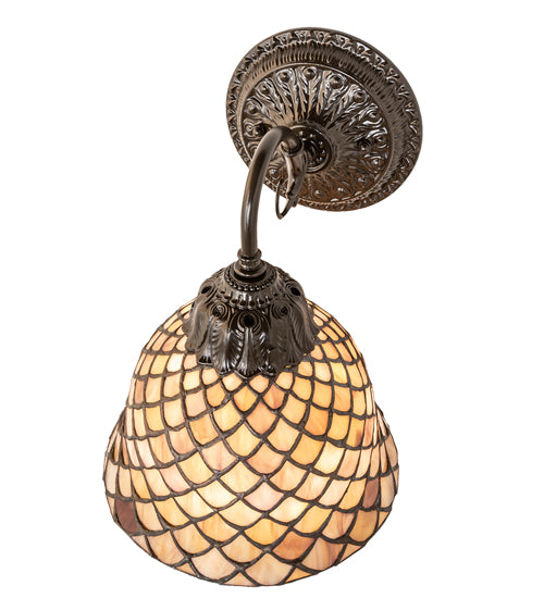 8" Wide Tiffany Fishscale Wall Sconce