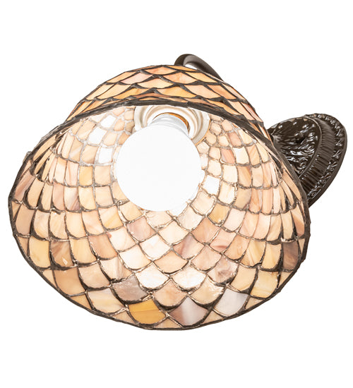 8" Wide Tiffany Fishscale Wall Sconce