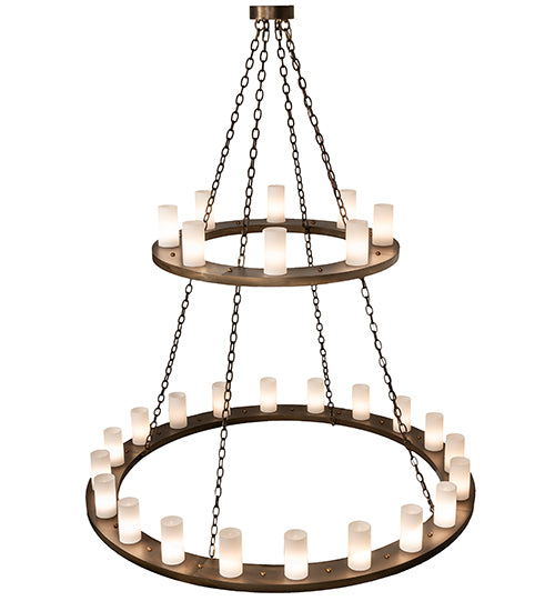 60" Wide Loxley 28 Light Two Tier Chandelier