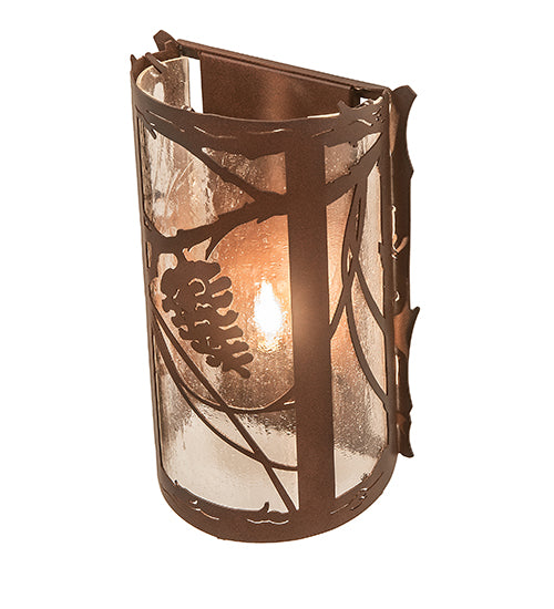 8" Wide Whispering Pines Left Wall Sconce