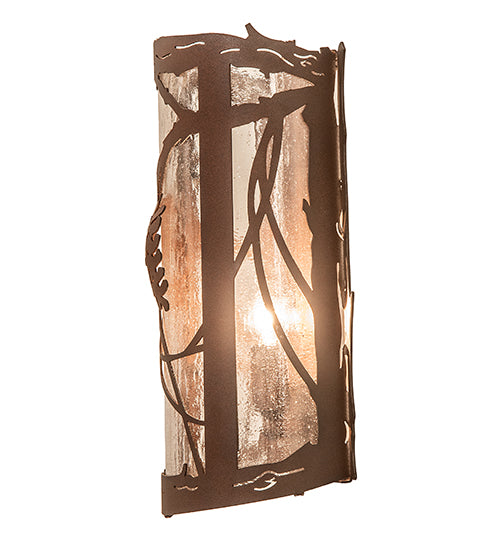 8" Wide Whispering Pines Left Wall Sconce