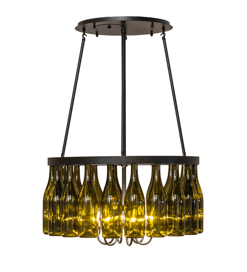 26" Wide Tuscan Vineyard 20 Light Wine Bottle Chandelier