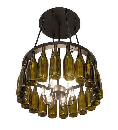 26" Wide Tuscan Vineyard 20 Light Wine Bottle Chandelier