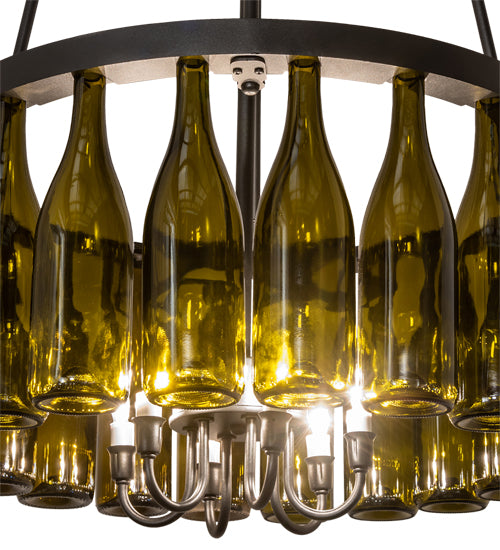 26" Wide Tuscan Vineyard 20 Light Wine Bottle Chandelier