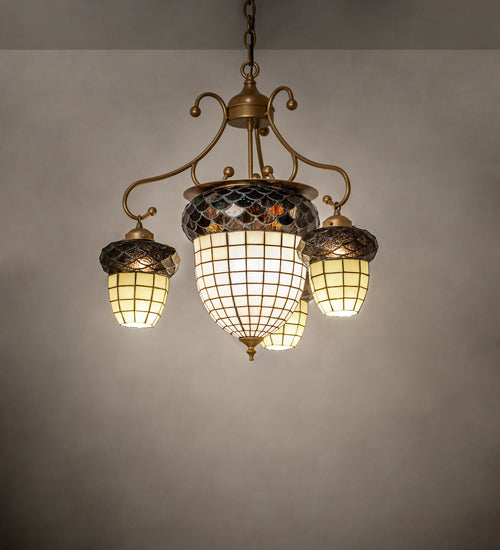 24" Wide Acorn 4 Light Chandelier