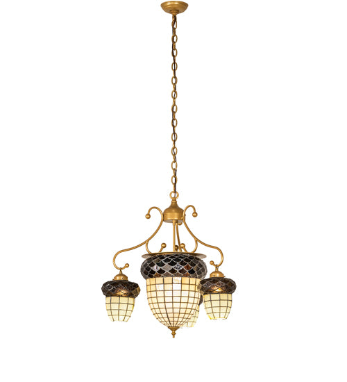 24" Wide Acorn 4 Light Chandelier