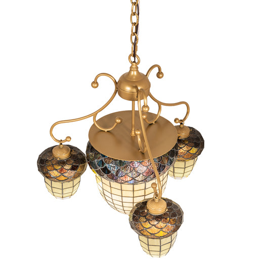 24" Wide Acorn 4 Light Chandelier