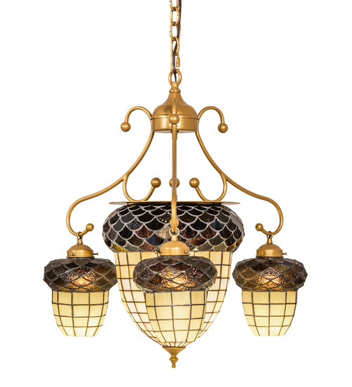 24" Wide Acorn 4 Light Chandelier