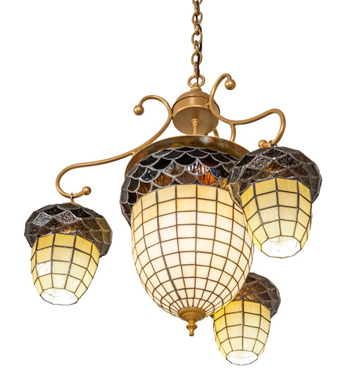 24" Wide Acorn 4 Light Chandelier