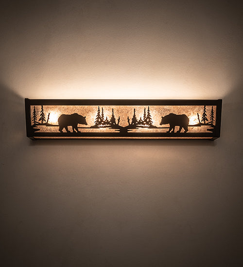 24" Wide Bear At Lake Vanity Light