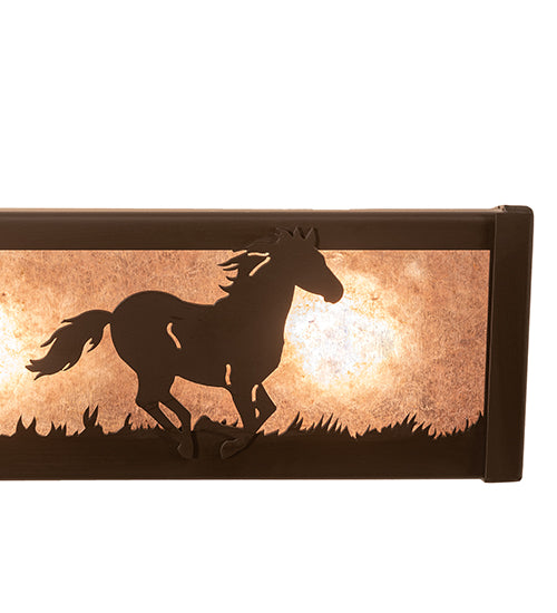 24" Wide Running Horses Vanity Light